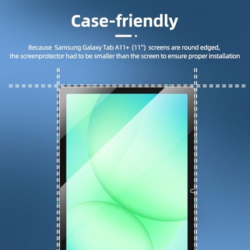NEW'C 2 Pack Designed for Samsung Galaxy Tab A11+ (11 inches) Screen Protector Tempered Glass, Bubble Free, Ultra Resistant by NEW'C - Used condition - Image 3