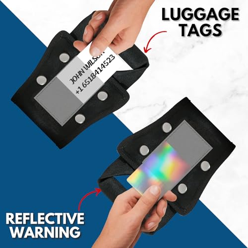 Image of 6.5in Universal Handle Extender for Luggage & Appliances - 6.5 inch Tall-Friendly Extension with ID Card Slot, Heavy-Duty Oxford Nylon for Suitcases, Overnight Bags, Oxygen Concentrators