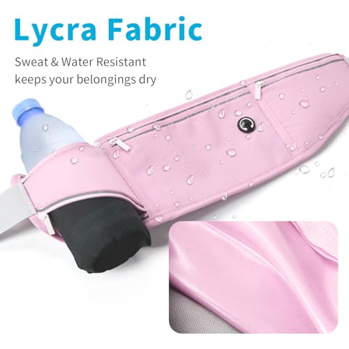 Image of Slim Running Belt for Women Men,Runners Fanny Pack Phone Holder,Money Belt,Running Gear Accessories,with 3 Pockets (Jet Purple)