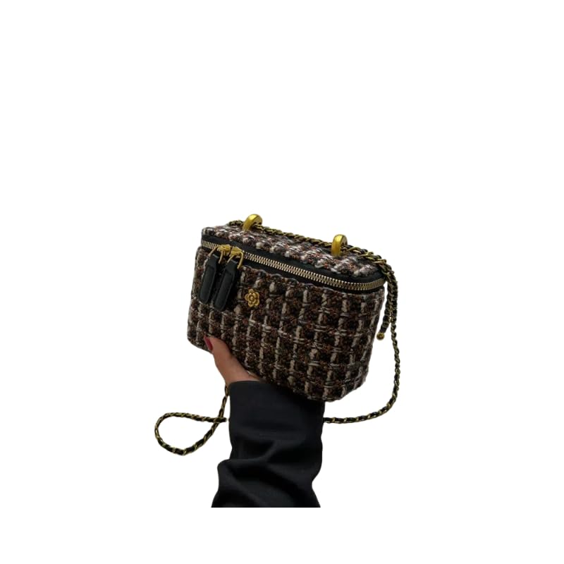 Women Tweed Chain Mini Bag Designer Inspired Crossbody Purse 2025 New 5 Colors