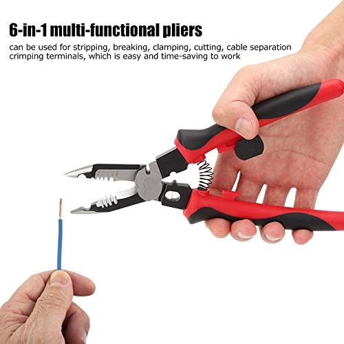 6 In 1 Wire Stripper Tool Multi‑Functional Crimping Pliers Steel Wire Cutter With Labor‑Saving Spring Design For Stripping Breaking #TOP2