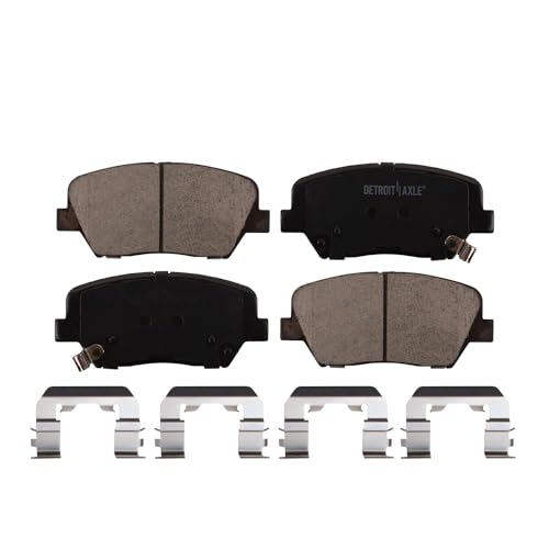 Image of Detroit Axle - Front Brake Kit for 11-13 Kia Sorento 10-12 Hyundai Santa Fe | Disc Brake Rotors Ceramic Brake Pads with Hardware 2011 2012 Replacement 11.81 inch inch Rotor