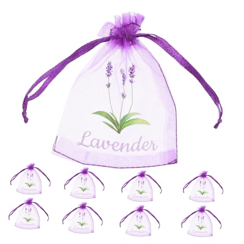 Gatuida 20 Piezas Unidades Bolsas Organza Lavanda Morado Oscuro con Cordón Bolsas Malla Transpirables para Saquitos Secos Almacenamiento Aromático y Versátil para Especias Joyas y Hierbas