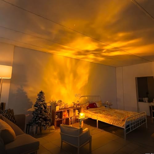 Growalleter Ocean Wave Projector Light, 16-Color LED Shower Lamp with Remote, 3D Water Ripple Projection, Romantic Ambient Lighting for Kids Room, Relaxation, Bedroom, Bathroom & Night Light - 5