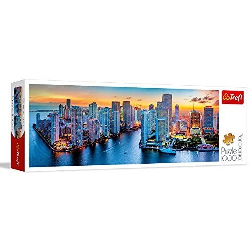 Puzzle Panorama Miami o zmroku 1000