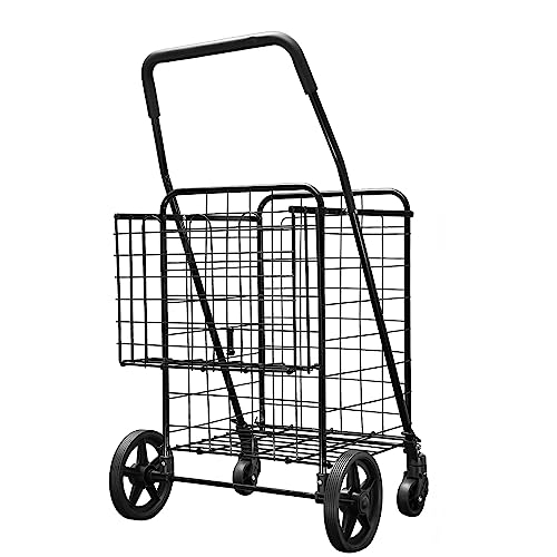 Mod Complete Folding Shopping Cart With Patent Pending Swivel Wheels And Double Basket, Large S-2081 #TOP3