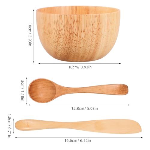 Tazón de Madera para Mascarilla Facial con Espátula Flexible miniatura 2