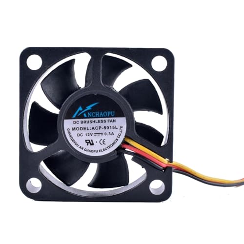 Ventilador para CPU ACP-5015L de CC 12 V y 50 mm x 15 mm con flujo axial 4