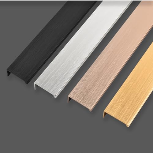 Ukryty uchwyt, uchwyty do szafek ze stopu aluminium, do drzwi kuchennych, łazienki, szafy, gałki do szuflad pod kątem prostym, złote wykończenie (120 mm, zestaw 2 szt.)
