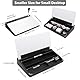 Varhomax Kleines Schreibtisch-Whiteboard aus Glas mit Trockenabwischfunktion, Desktop-Whiteboard mit Aufbewahrung, To-Do-Liste, Notizblock, Schreibtisch-Begleiter und Tastaturständer(Schwarz und Weiß)