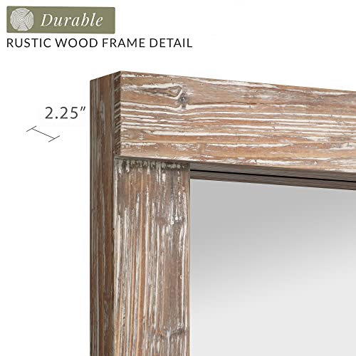 Barnyard Designs 24X36 Dark Wood Farmhouse Wall Mirror, Wooden Large Rustic Wall Mirror, Bedroom Mirrors For Wall Decor, Decorative Wood Wall Mirror Living Room Or Bathroom Vanity, Brown #TOP4