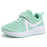 Picture of Geococcyx Kid's Wide Toe Box Sneakers Durable Slip On Walking Running Tennis Shoes for Boy and Girl Green 11