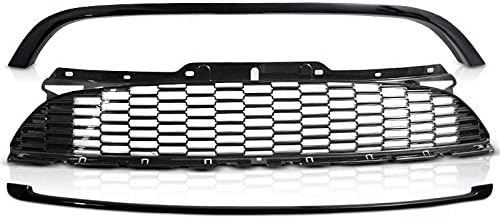 Front Grill Compatible with Mini Cooper 2010 2011 2012 2013 2014 R55 R56 R57 RS-190 Front Central Sport Grill Grille Sport Jcw Style Glossy Black