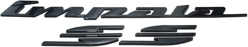 Image of Pair Set 1994-1996 Impala Ss Emblems Rear Quarter Panel 3D Letter Badge Car Nameplate Replacement for Impala (Gloss Black)
