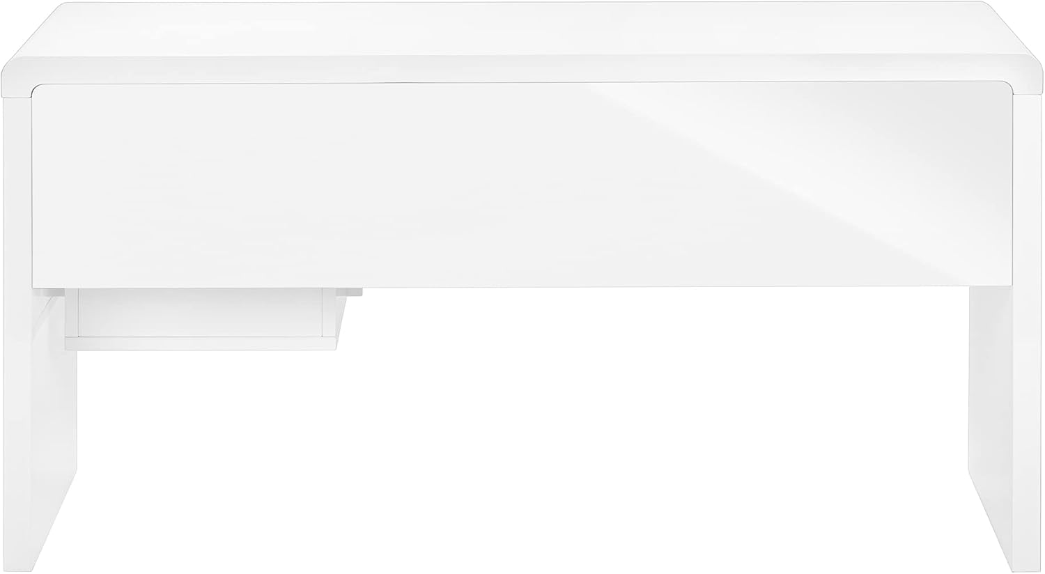 Monarch Specialties I 7581 Computer Desk, Home Office, Laptop, Left, Right Set-up, Storage Drawers, 60" L, Work, Laminate, Glossy White, Contemporary, Modern