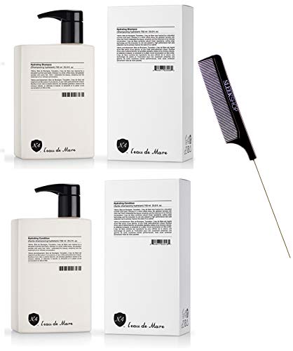 Number 4 N.4 L'Eau De Mare Hydrating Shampoo & Conditioner DUO Set (w/Sleek Comb) # No. 4 for Normal to Dry Hair (25 oz + 25 oz - LARGE DUO KIT)