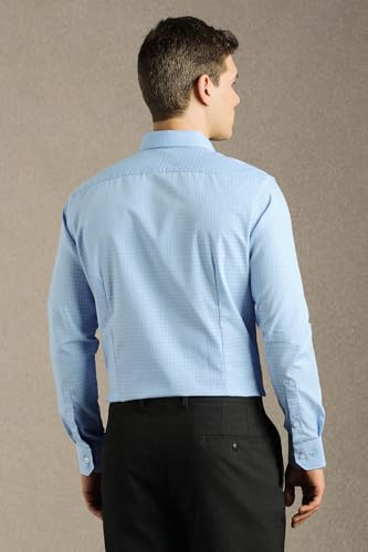 Image of Louis Philippe Men's Slim Fit Easy to Iron Everyday wear Premium Cotton Full Sleeve Textured Formal Shirt