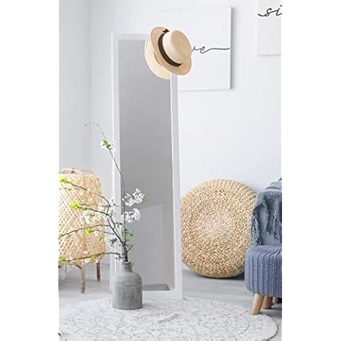 Stand-Ankleidespiegel Weiß 155,8 x 35,8 cm Standspiegel Garderobe Standspiegel weiß Zeitloser eleganter MDF Rahmen Cover