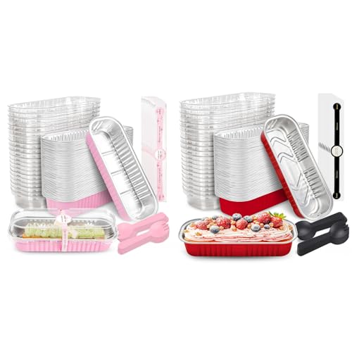 BUndle of 50 PACK Mini Cake Pans with Lids and 50 PACK Mini Cake Pans with Lids