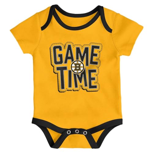 VF Boston Bruins Game Time One Piece Creeper Bodysuit - Yellow (Yellow, 3-6 Months)