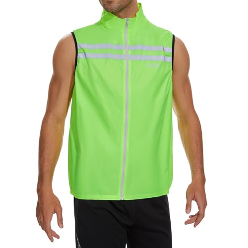 Image of bpbtti Men's Hi-Viz Safety Running Cycling Vest Sleeveless Windbreaker vests- Windproof and Reflective