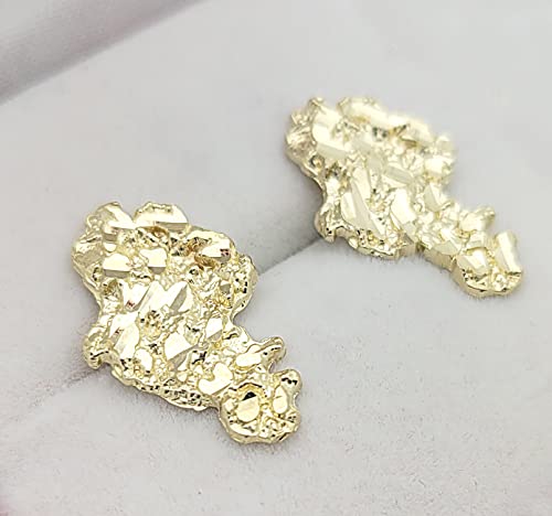 Mens 10k Yellow Gold Nugget Earrings3