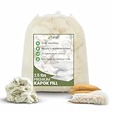 Bean Products Premium Kapok Fill | 2.5 lbs | 100% Organic Kapok Fiber | Chemical Free and Hypoallergenic | Perfect for Pillows, Pet Beds, Couches & More | Made in USA