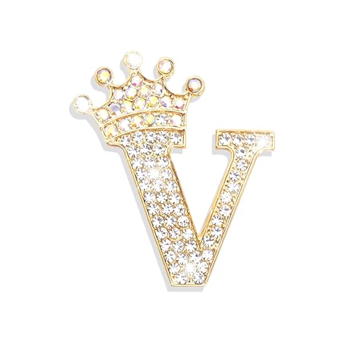 Image of Brooches and Pins for Women A-Z Letter Rhinestone Brooch Pin Jewelry Gifts