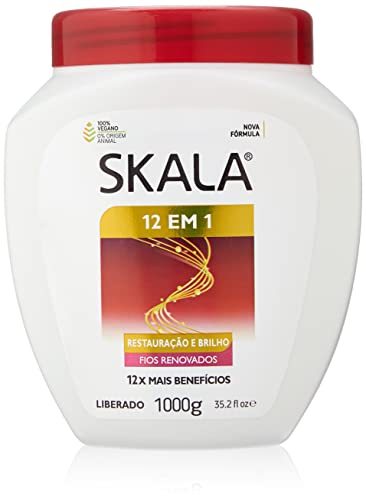 -SKALA EXPERT- Mascarilla/Crema Acondicionadora/Crema de Peinado '12 en 1' -1000 ml- 100% Vegano - Restaura y nutre el cabello y combate los principales signos de daño.