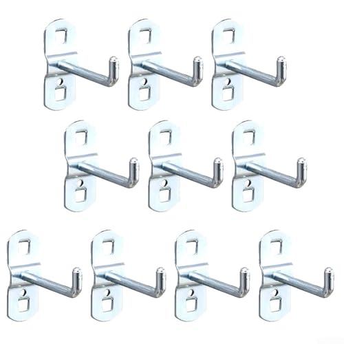 ARMYJY Efficient Storage Solution, Set of 10 Slanted Perforated Wall Hooks, 50mm Size