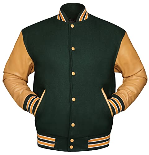 Image of Brutul Bee Original Leather Varsity Letterman Jackets Wool & Leather Original American Style Varsity Jackets