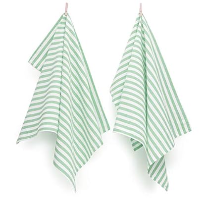 FILU Geschirrhandtücher 4er Pack Mint/Weiß gestreift (Farbe und Design wählbar) 45 x 70 cm - hochwertige Küchenhandtücher/Geschirrtücher aus 100% Baumwolle – Bild 3