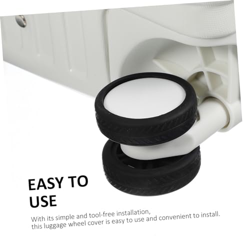 TENDYCOCO 8 Pcs Wheel Protective Cover Luggage Wheels Protector Luggage s Cover s Protector s Caster Black3