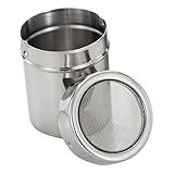 Cabilock Edelstahl Gewürzstreuer mit Feinem Pulverfach Rostfrei Korrosionsbeständig Vielseitig für Kaffee Zucker Pfeffer Kakaopulver Leicht zu Reinigen Platzsparend für Küche und Grill