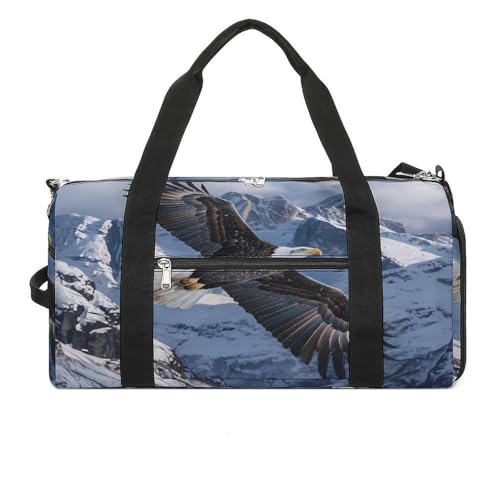 Flying Bald Eagle Gym Bag Duffle Bag for Travel Lightweight Carry On Tote Weekender Bags for Women Men