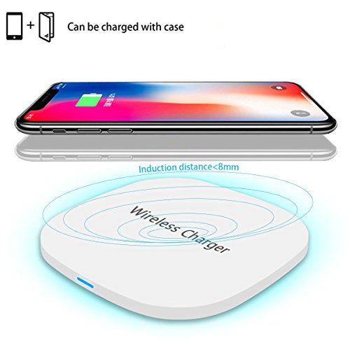 Wireless Charger,TENNBOO Qi-Certified 7.5W Wireless Charging Compatible with iPhone Xs MAX/XR/XS/X/8/8 Plus,10W Compatible Galaxy Note 9/S9/S9 Plus/Note 8/S8,5W All Qi-Enabled Phones(White)