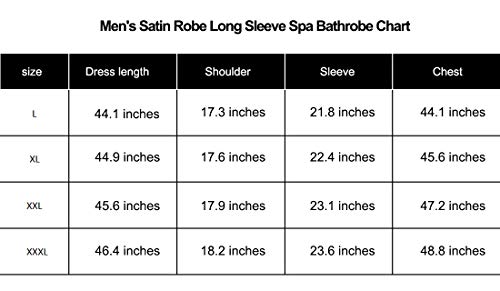 Men's Satin Robe Long Sleeve Spa Bathrobe Dragon Printed Loungewear Sleepwear (Xxxl, Wine Red) #TOP5