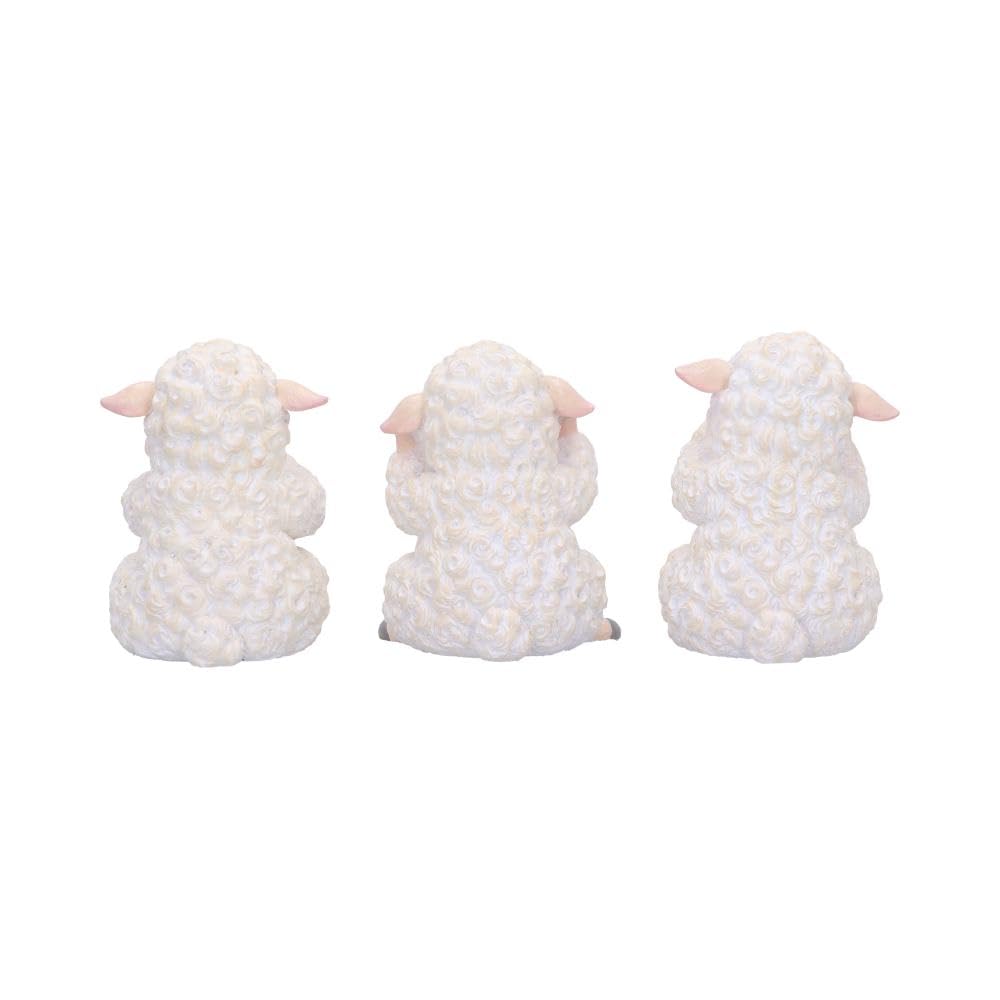 Nemesis Now Three Wise See No Evil Hear No Evil Speak Figurines, Adorable Hand-Painted Resin Collectibles and Gift - Sheep - Image 3