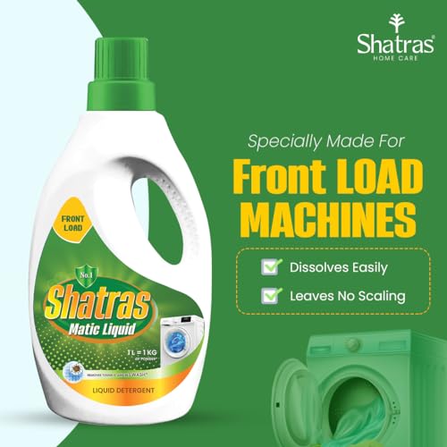 Image of SHATRAS Front Load Washing Machine Matic Liquid Detergent | Specially designed for Tough Stain Removal on Laundry in Washing Machines (Green 8)
