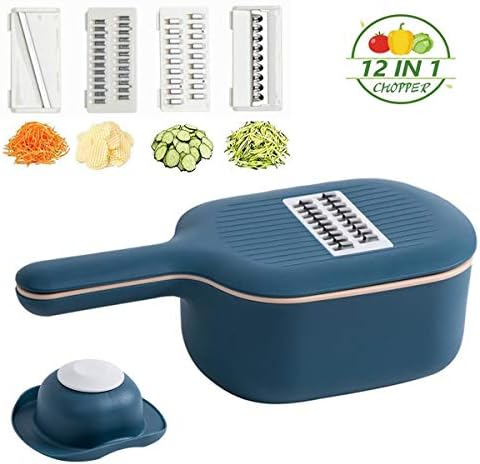ZGWJ Mandoline Slicer Vegetable Chopper,Multi-purpose Veggie Slicer Julienne Grater with Drain Basket for Cabbage Carrot Potato Fruit Vegetable Salad (10-piece set)