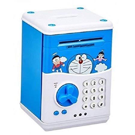 Image of WBD Mini Piggy Bank Safe Box Money Coin Atm Bank Toy Atm Machine Kids Gift Money Box Digital Saving Boxes (Color And Design My Vary, Modern, Pink, White)