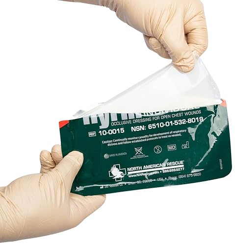 North American Rescue HyFin Chest Seal Occlusive (Unidad Individual) Vendaje Compacto para Heridas Abiertas en el Tórax, Trauma (10-0015) miniatura 5