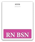 Oversized RN BSN Badge Buddy Horizontal - Extra Large Badge Buddies Role I’D Backer Card for Nurses - 3 3/8 X 4 1/8 - Wear with Existing I'd Holder - USA Printed by Specialist ID (Hot Pink)