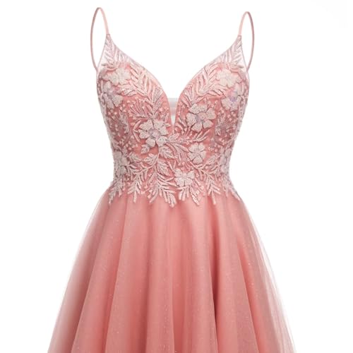 Sparkly Tulle Homecoming Dresses Short Lace Prom Dresses for Teens V Neck Beaded Cocktail Dresses2