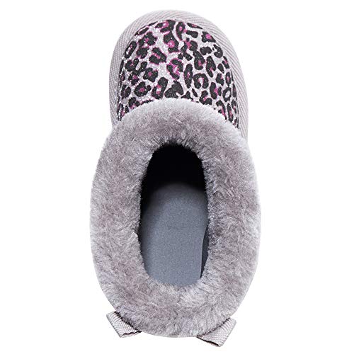 Krabor Girls Glitter Snow Boots Cotton Lining Warm Winter Non-Slip Shoes With Cute Bow For Toddlers/Little Kid (Leopard Print Size 10) #TOP6