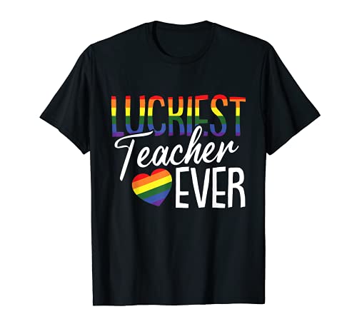 Luckiest Teacher Ever LGBT-Q Asexual Pride Ace Flag Teaching T-Shirt