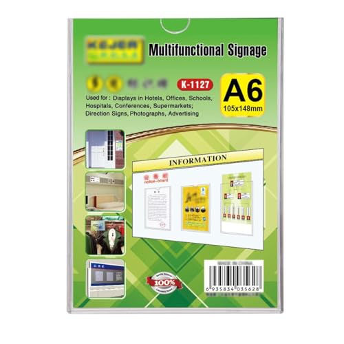 Transparent Acrylic Poster Display, A6 Acrylic Sign Menu Holder Wall Mounted for Hotel Office School Hospital Conference - Image 2