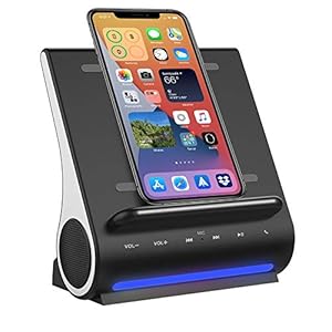 Azpen Schnelles kabelloses Ladegerät, Bluetooth Premium-Lautsprecher, Dockingstation mit integriertem Mikrofon…