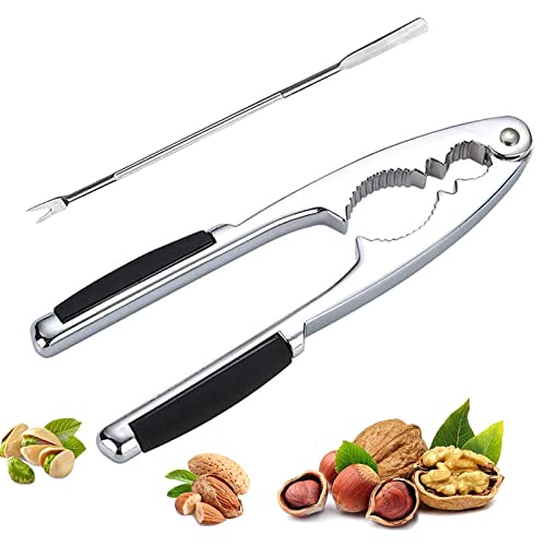 Cascanueces De Nueces,Cascanueces de Acero Inoxidable,Abridor de Nogal con Mango Antideslizante,Nueces Cascanueces con Tenedores,Para Nuez,Castañas,Nueces de Brasil,Multifunción Herramientas de Cocina