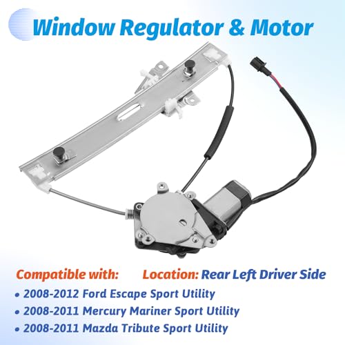 Image of Vurkcy Window Regulator with Motor Rear Left Driver Side, Replace 751-712